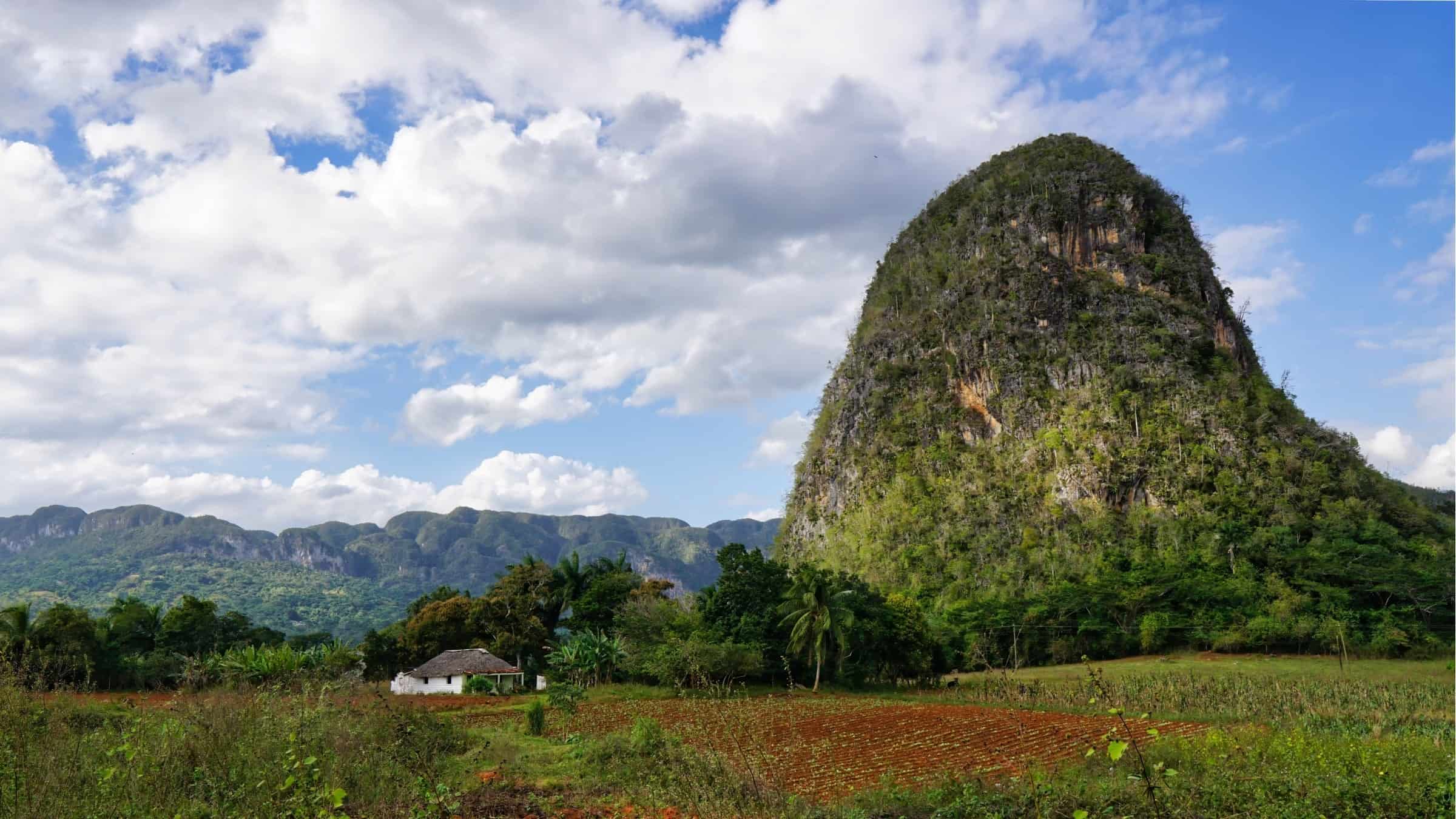Vinales valley , mogote and farm , Cuba 